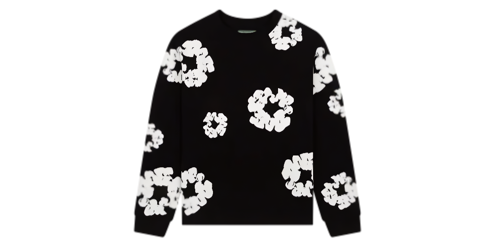 Denim Tears Long Sleeve Cotton Wreath Tee Black