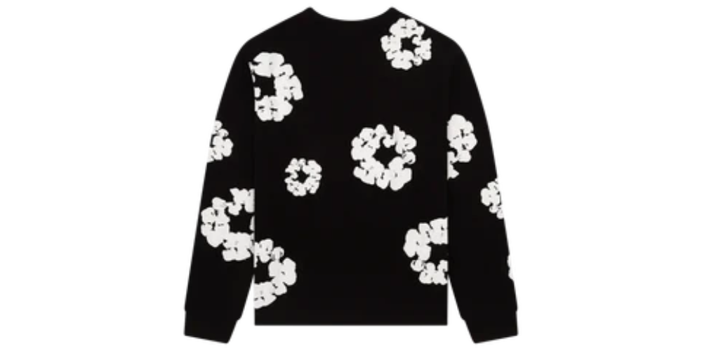 Denim Tears Long Sleeve Cotton Wreath Tee Black