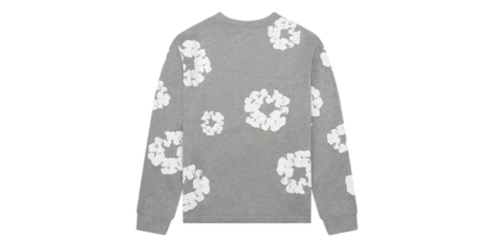 Denim Tears Long Sleeve Cotton Wreath Tee Grey