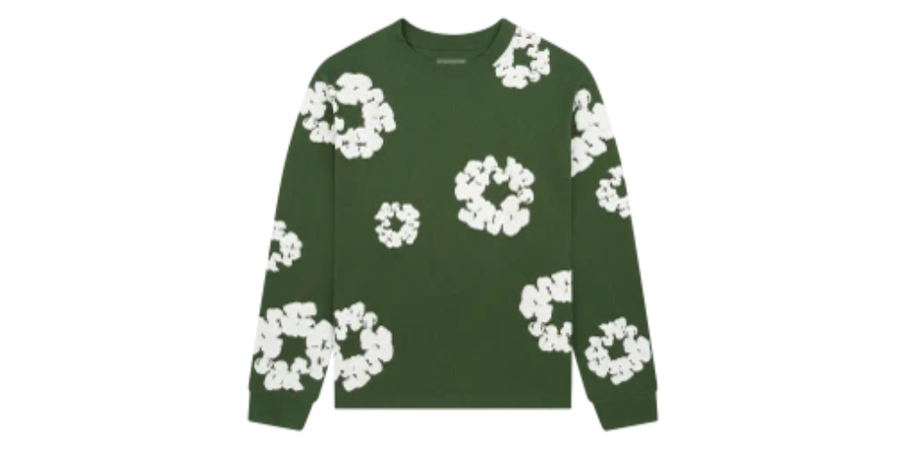 Denim Tears Long Sleeve Cotton Wreath Tee Gren