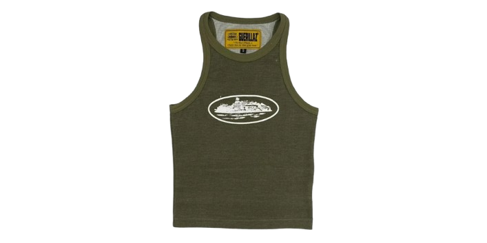 Corteiz Alcatraz Tank Top Olive - OutStockzz