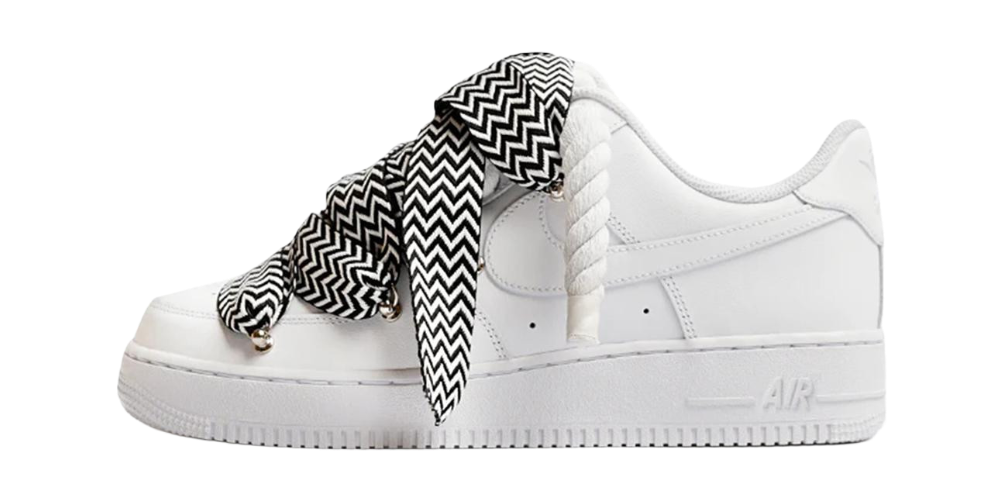 Nike Air Force 1 Low White Lanvin Laces Black - OutStockzz