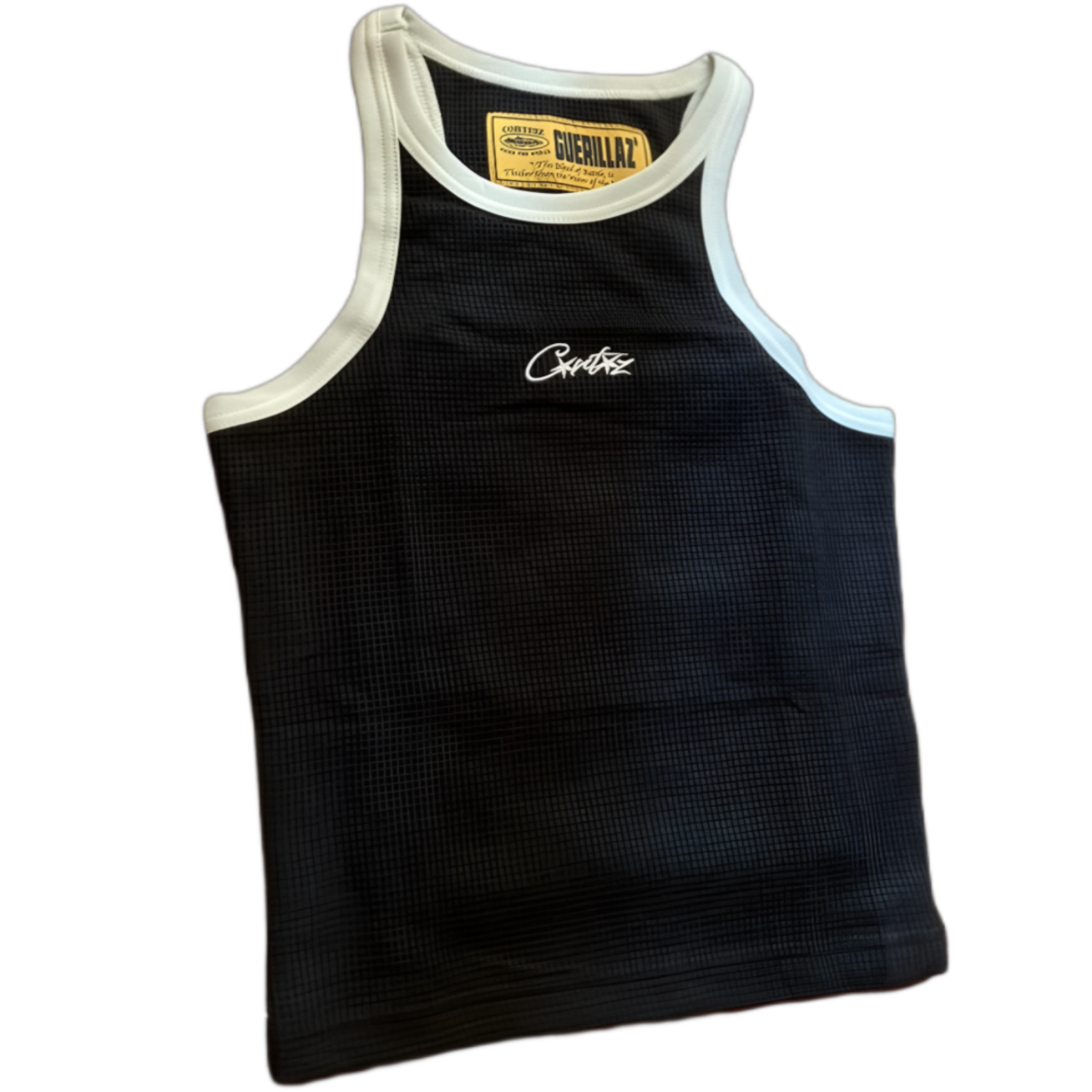 Corteiz Tank Top Tee Black White