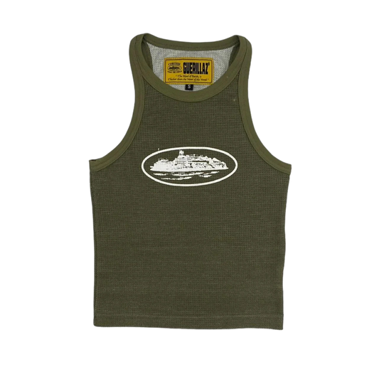 Corteiz Alcatraz Tank Top Olive